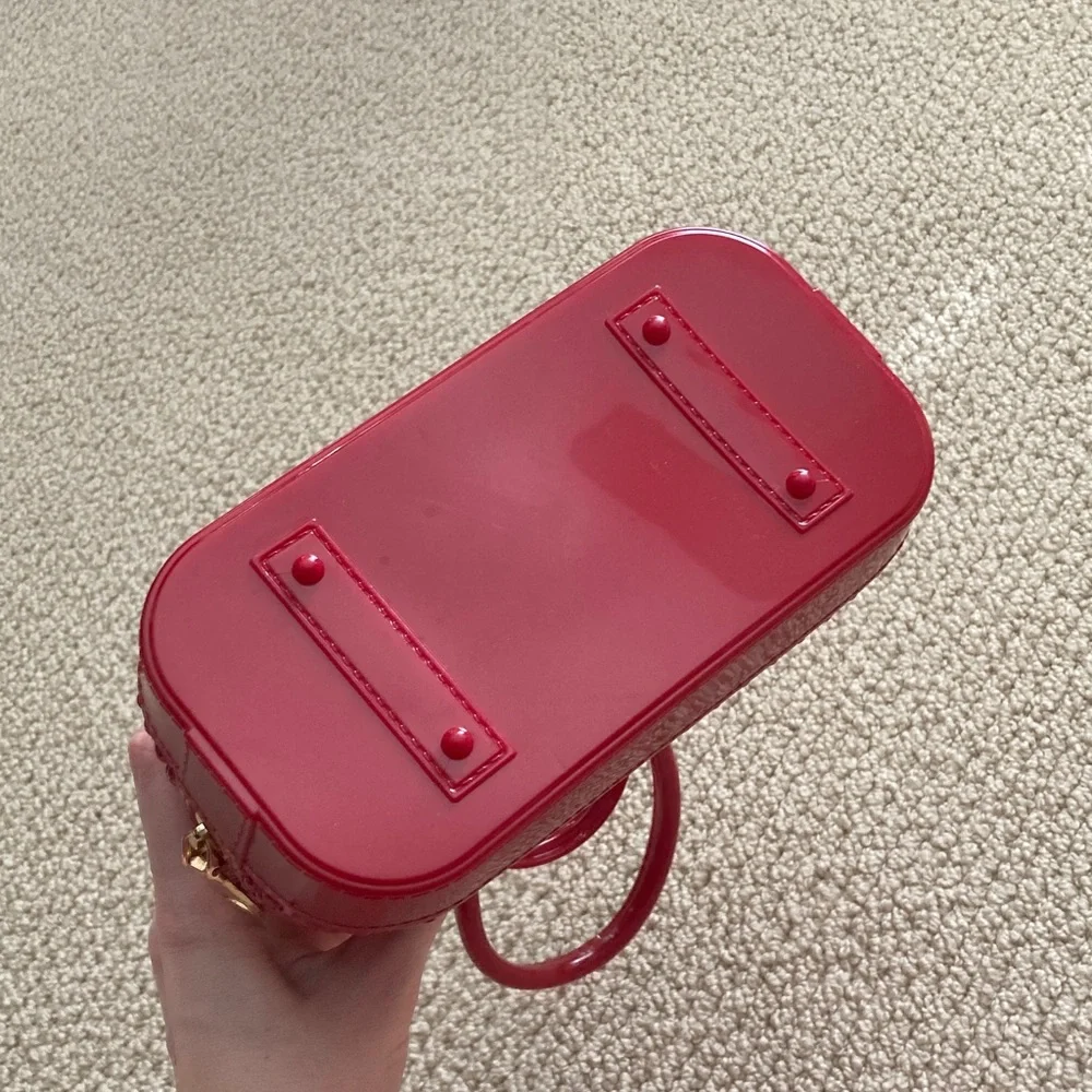 Girls’ Plastic Red Mini Bag Handbag Toy with Top Handle EUC